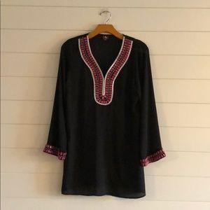 Black beaded beach coverup